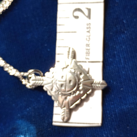 Native American Sterling Silver Sunface Zia Pendant Necklace - Picture 8 of 15